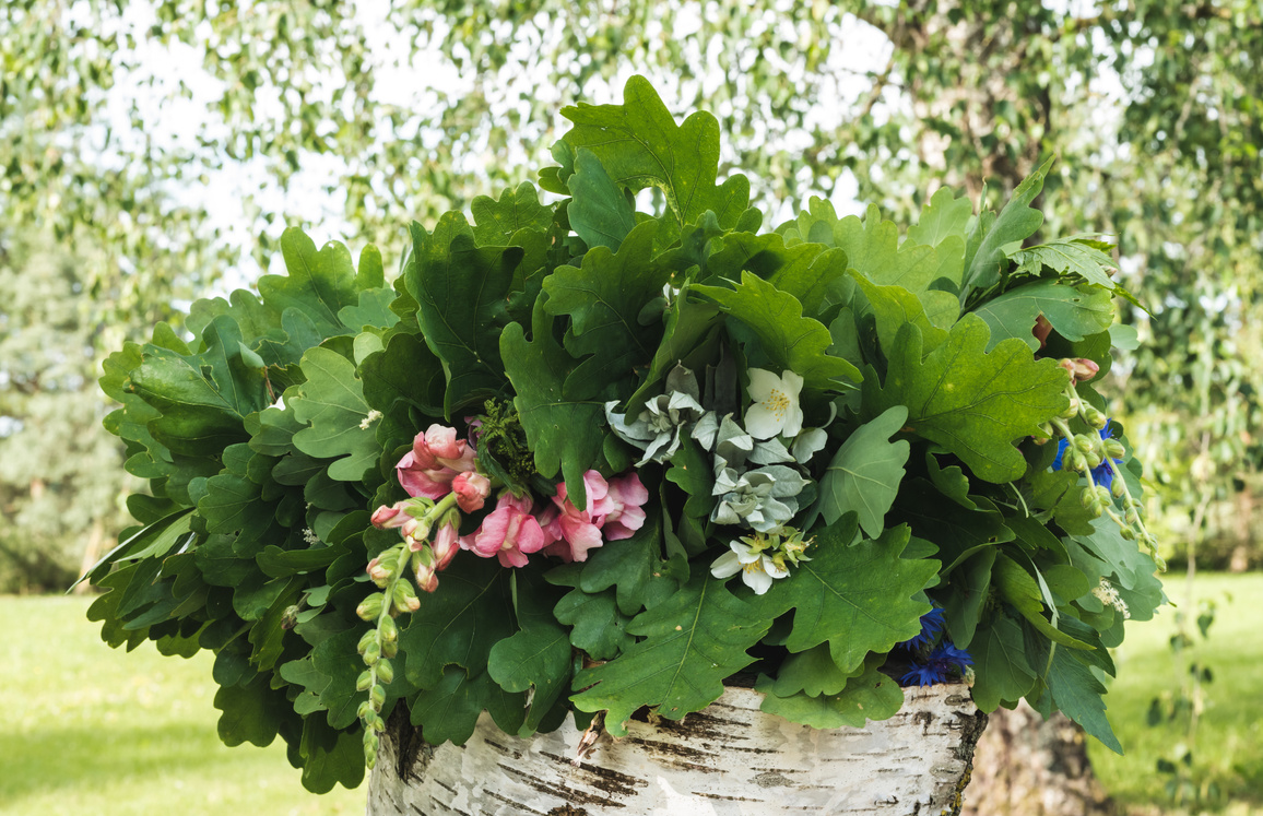 oak wreath at the summer solstice